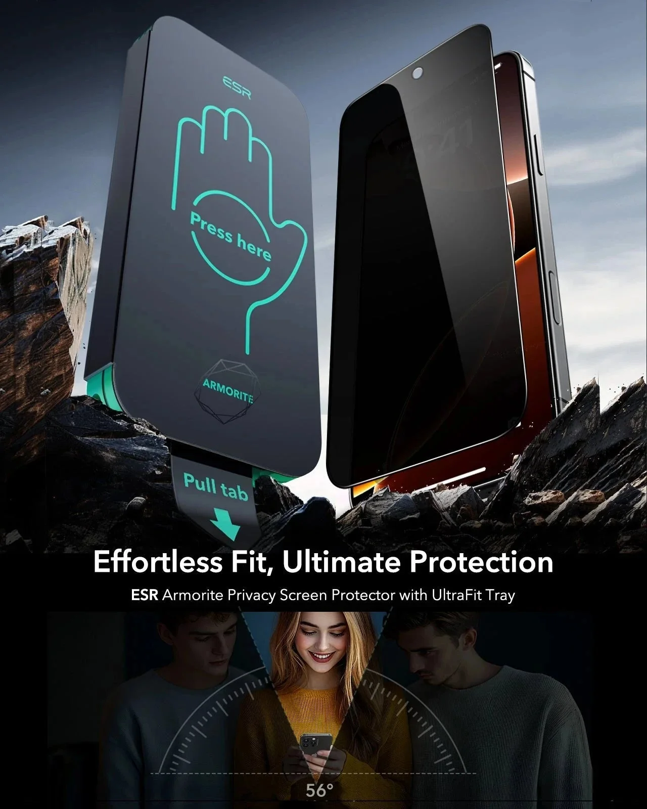 iPhone 16 Pro UltraFit Armorite Privacy Screen Protector - 3 Pack - Image 2