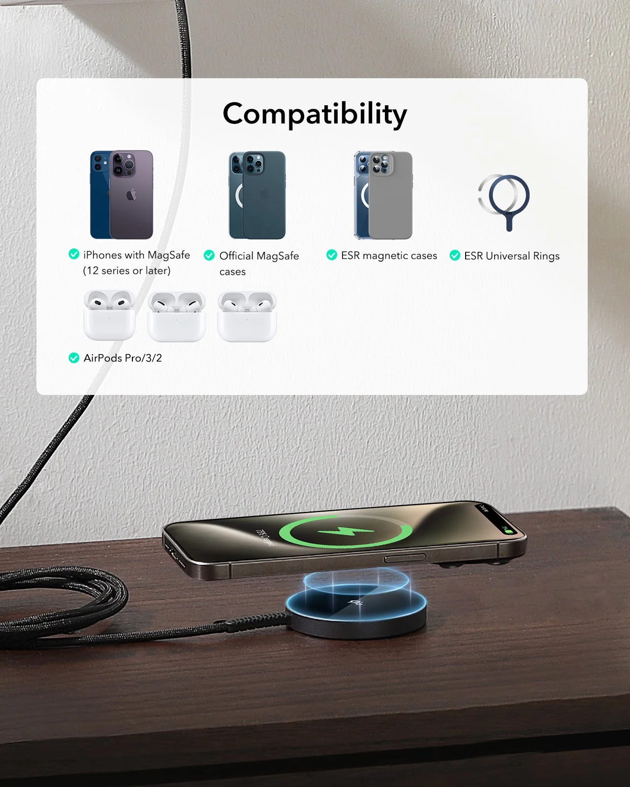 iPhone 16 Pro Wireless Charging Bundle - Black - Image 8