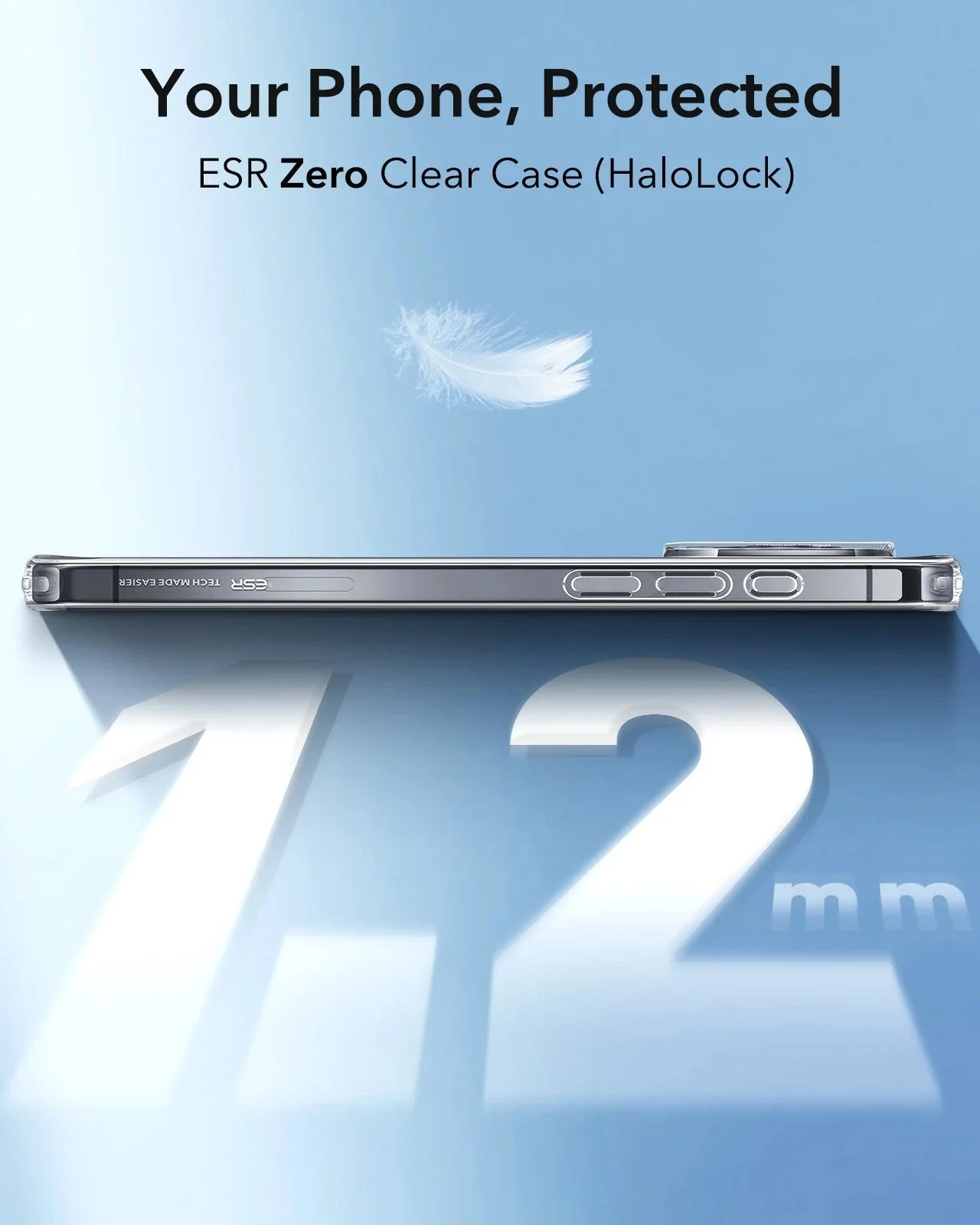 iPhone 16 Pro Zero Clear Case (HaloLock) - Frosted Grey - Image 2