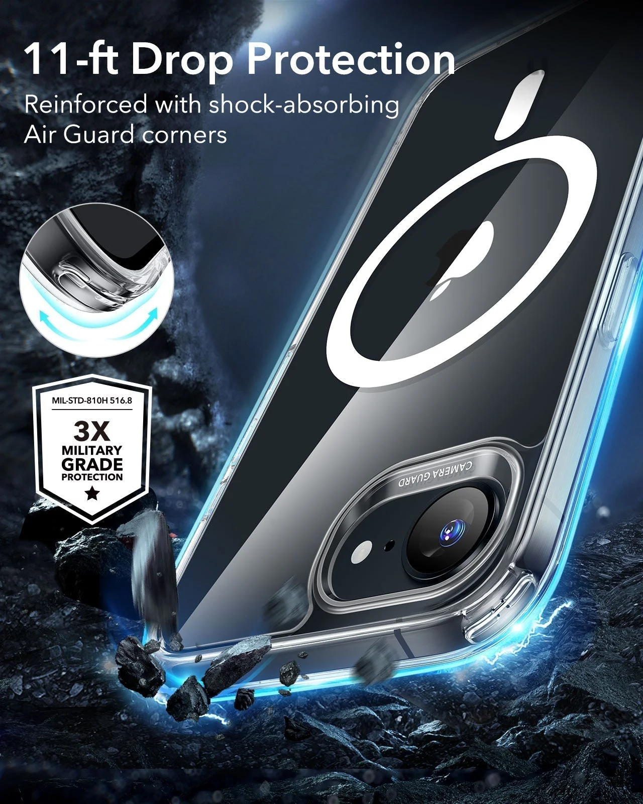 iPhone 16e HaloLock Classic Hybrid Case Protection Bundle - Clear - Image 5