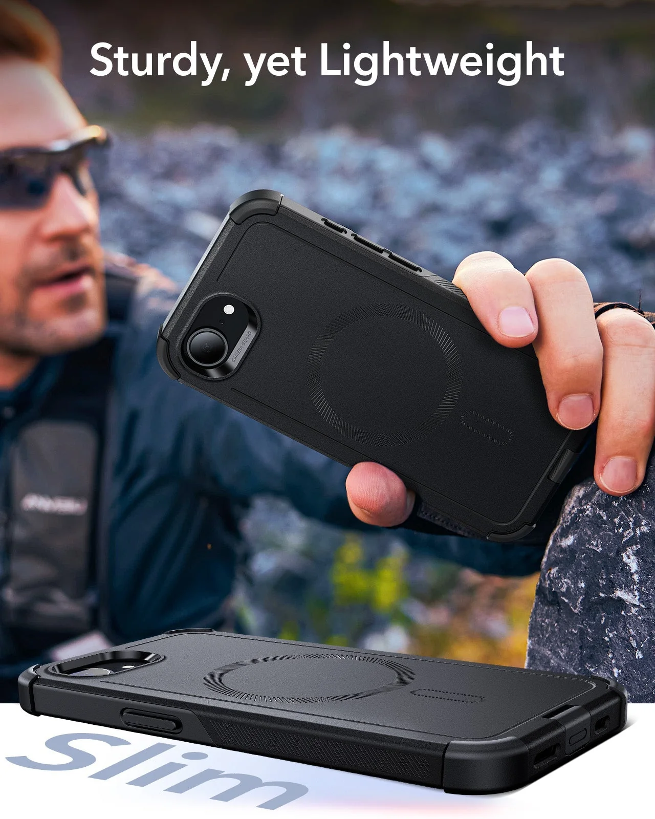 iPhone 16e HaloLock Cyber Tough Case Protection Bundle - Black - Image 9
