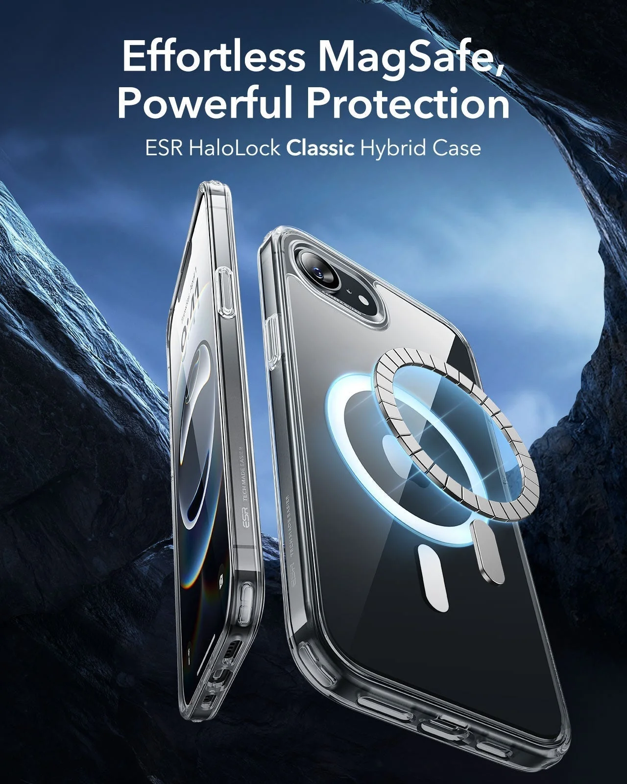 iPhone 16e HaloLock Classic Hybrid Case - Frosted Black - Image 2