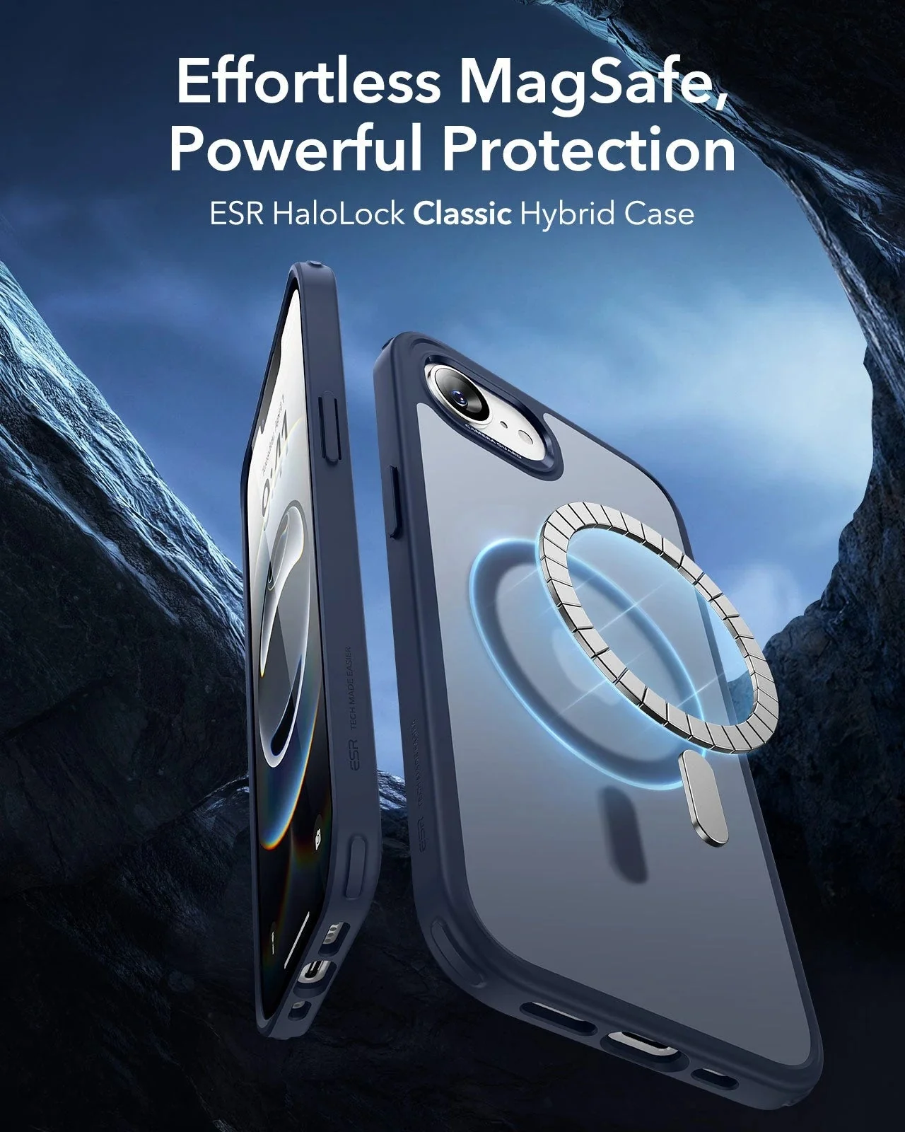 iPhone 16e HaloLock Classic Hybrid Case - Frosted Blue - Image 2