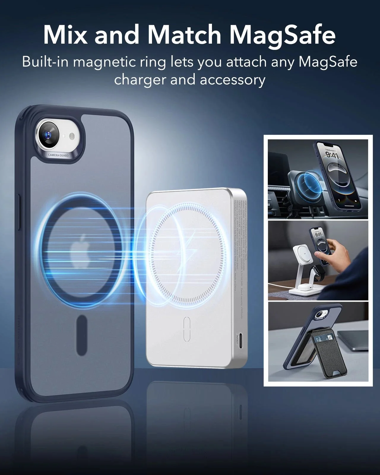 iPhone 16e HaloLock Classic Hybrid Case - Frosted Blue - Image 6