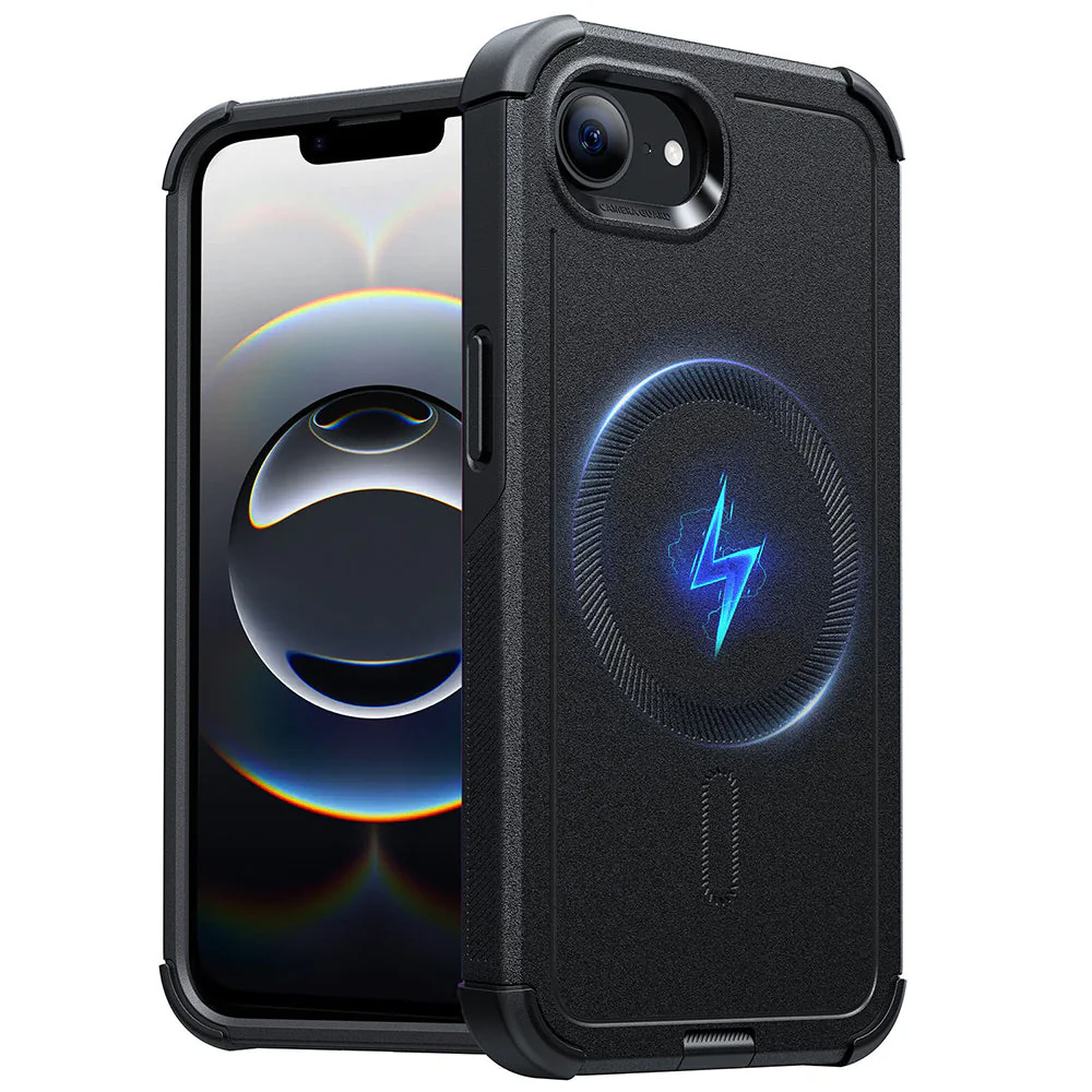 iPhone 16e HaloLock Cyber Tough Case - Black