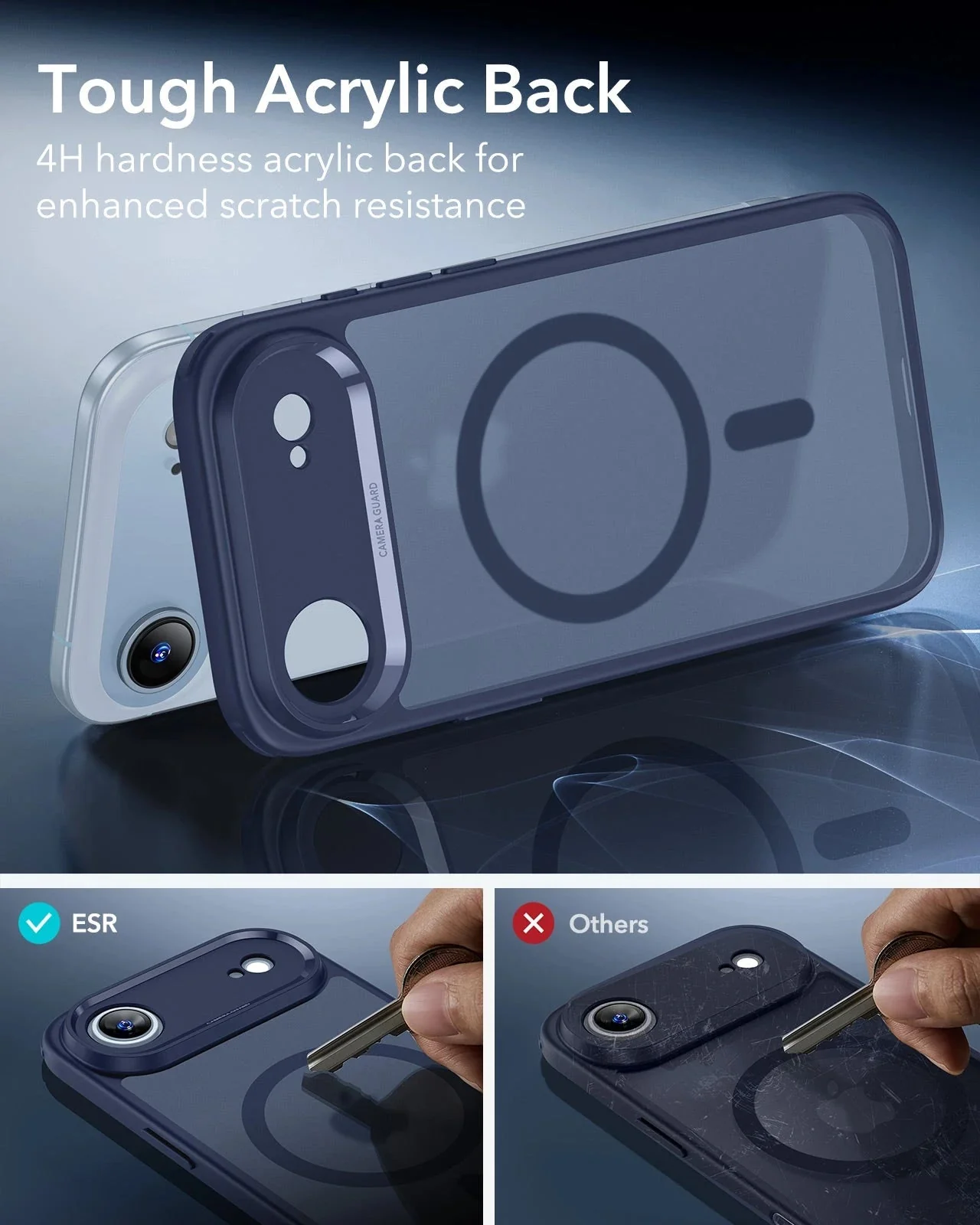 iPhone Air Classic Hybrid Magnetic Case (Camera Control) - Frosted Blue - Image 6
