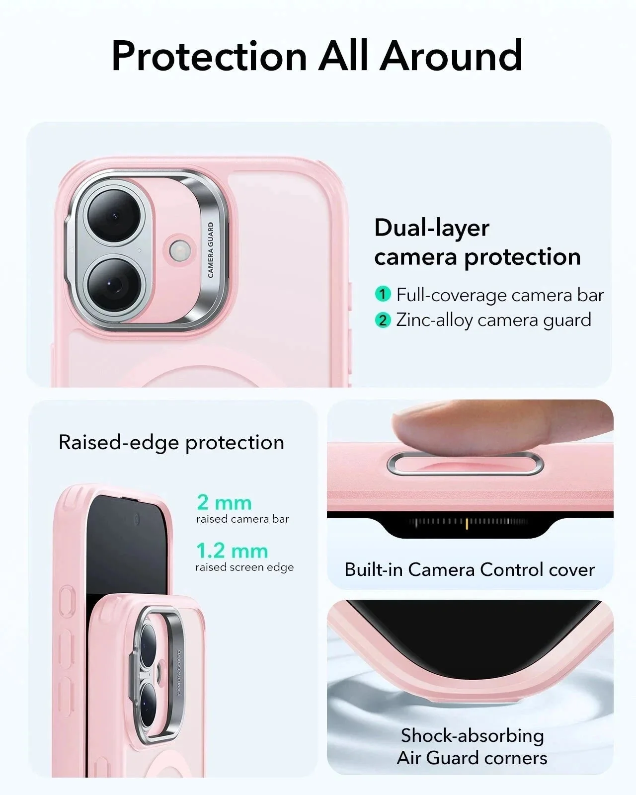 iPhone 17 Classic Hybrid Magnetic Case (Camera Control, Stash Stand) - Frosted Bubblegum Pink - Image 4
