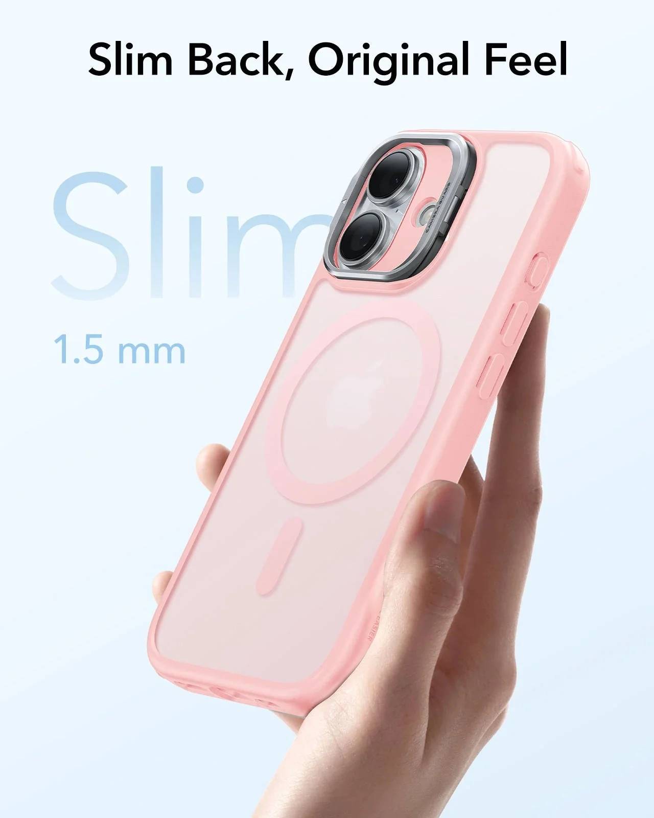 iPhone 17 Classic Hybrid Magnetic Case (Camera Control, Stash Stand) - Frosted Bubblegum Pink - Image 7