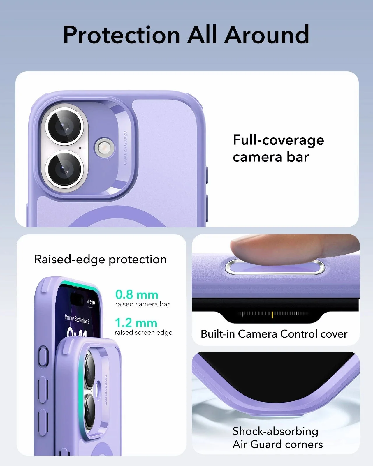 iPhone 17 Classic Hybrid Magnetic Case (Camera Control) - Frosted Purple - Image 3