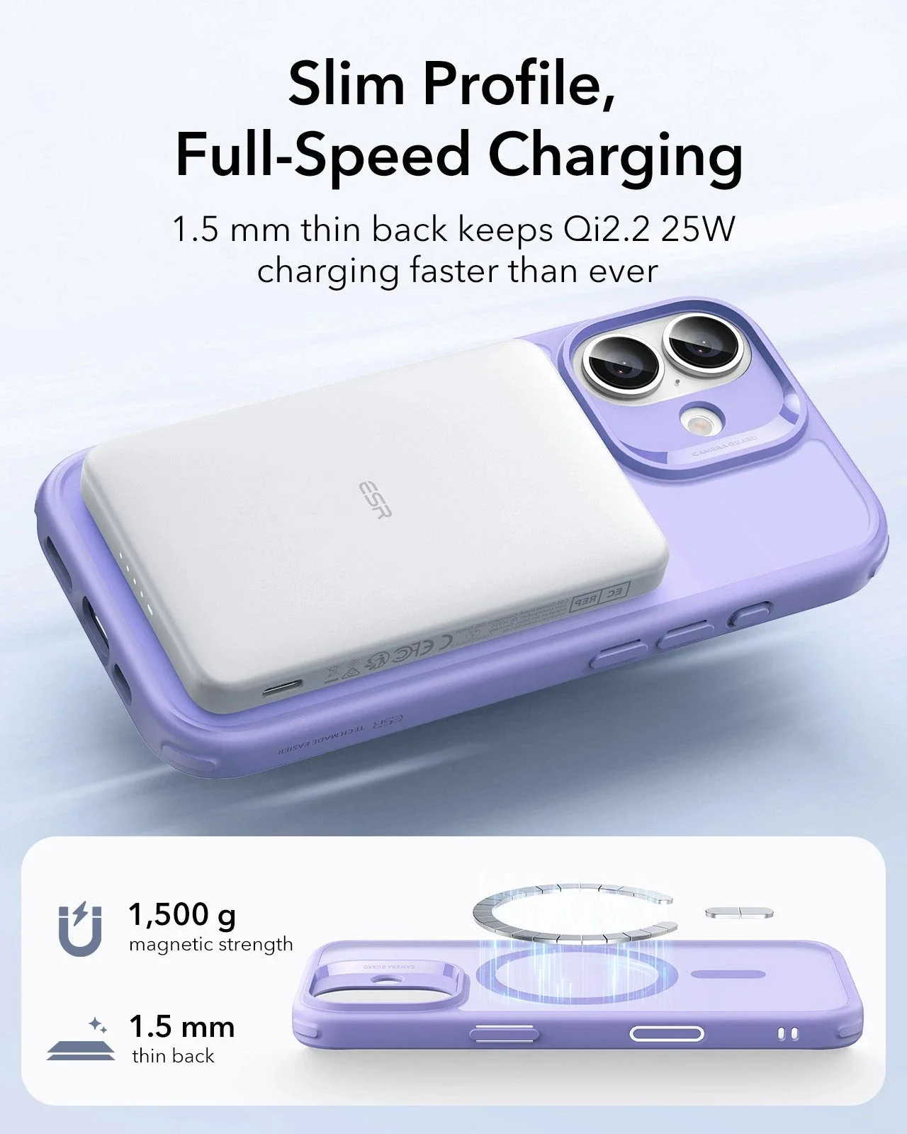iPhone 17 Classic Hybrid Magnetic Case (Camera Control) - Frosted Purple - Image 5