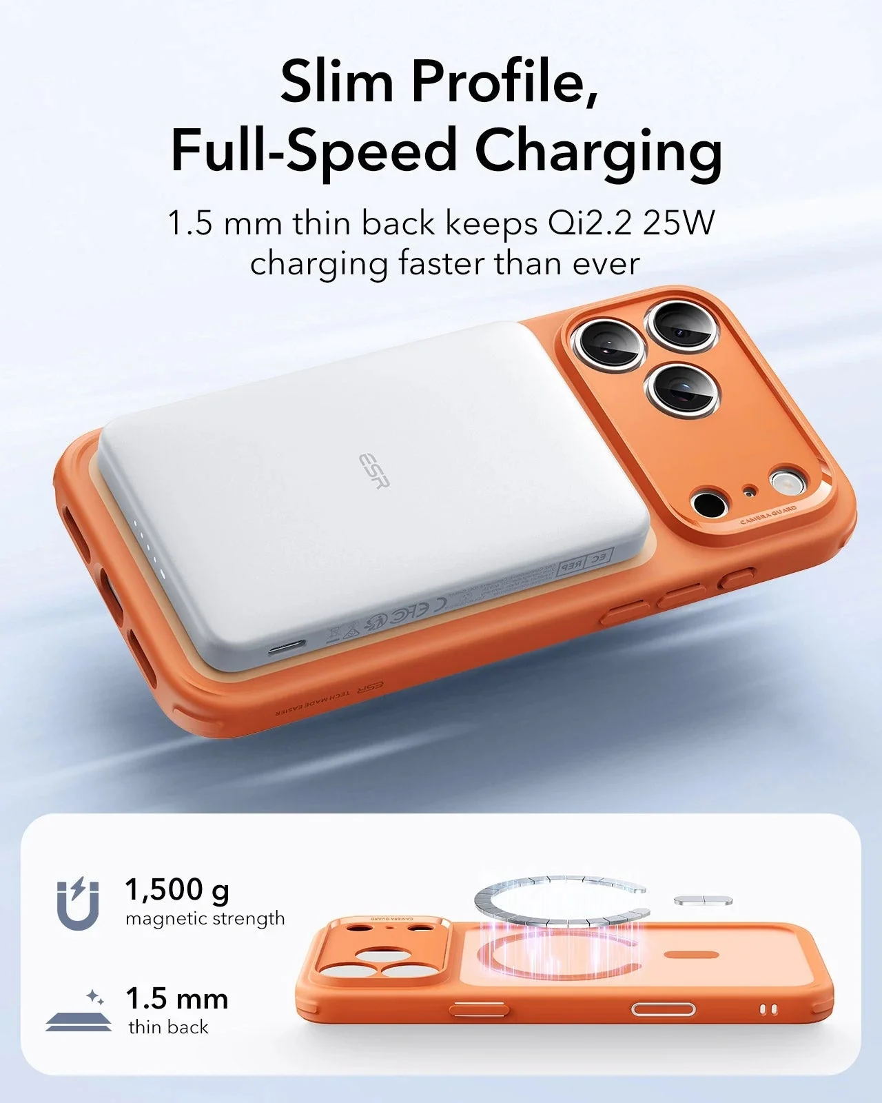 iPhone 17 Pro Classic Hybrid Magnetic Case (Camera Control) - Frosted Orange - Image 5