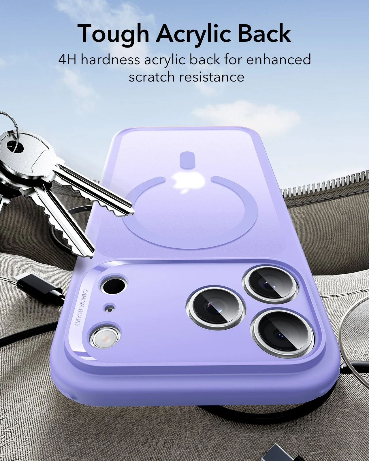 iPhone 17 Pro Classic Hybrid Magnetic Case (Camera Control) - Frosted Purple - Image 7