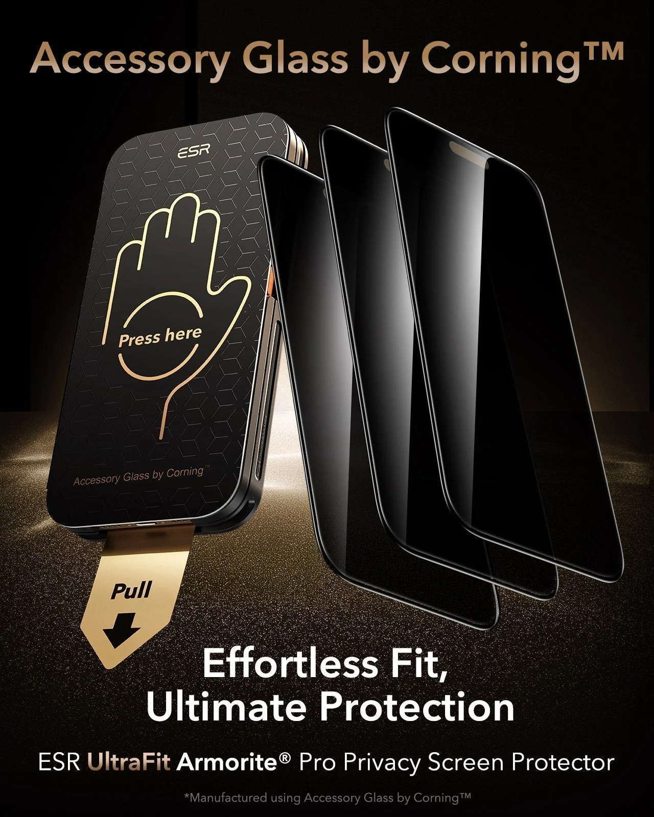 iPhone 17 Pro Max UltraFit Armorite® Pro Privacy Screen Protector - 3 Pack - Image 2