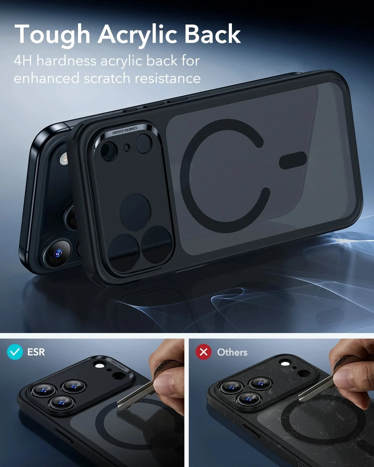 iPhone 17 Pro Max Classic Hybrid Magnetic Case (Camera Control) - Frosted Black - Image 6