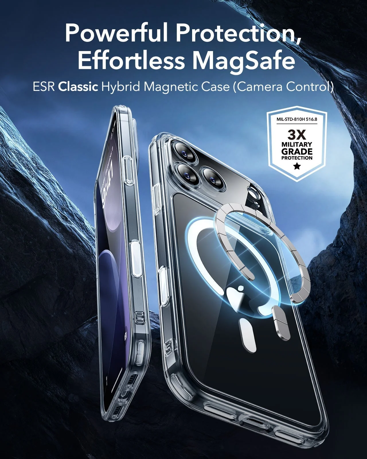 iPhone 17 Pro Max Classic Hybrid Magnetic Case (Camera Control) - Clear - Image 2