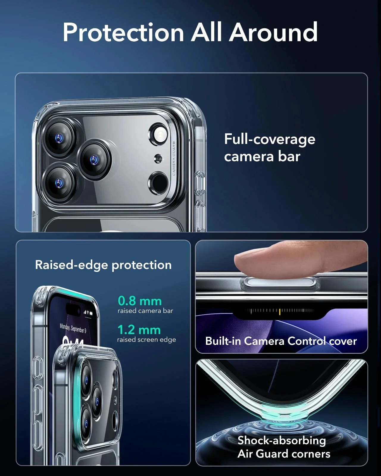 iPhone 17 Pro Max Classic Hybrid Magnetic Case (Camera Control) - Clear - Image 3