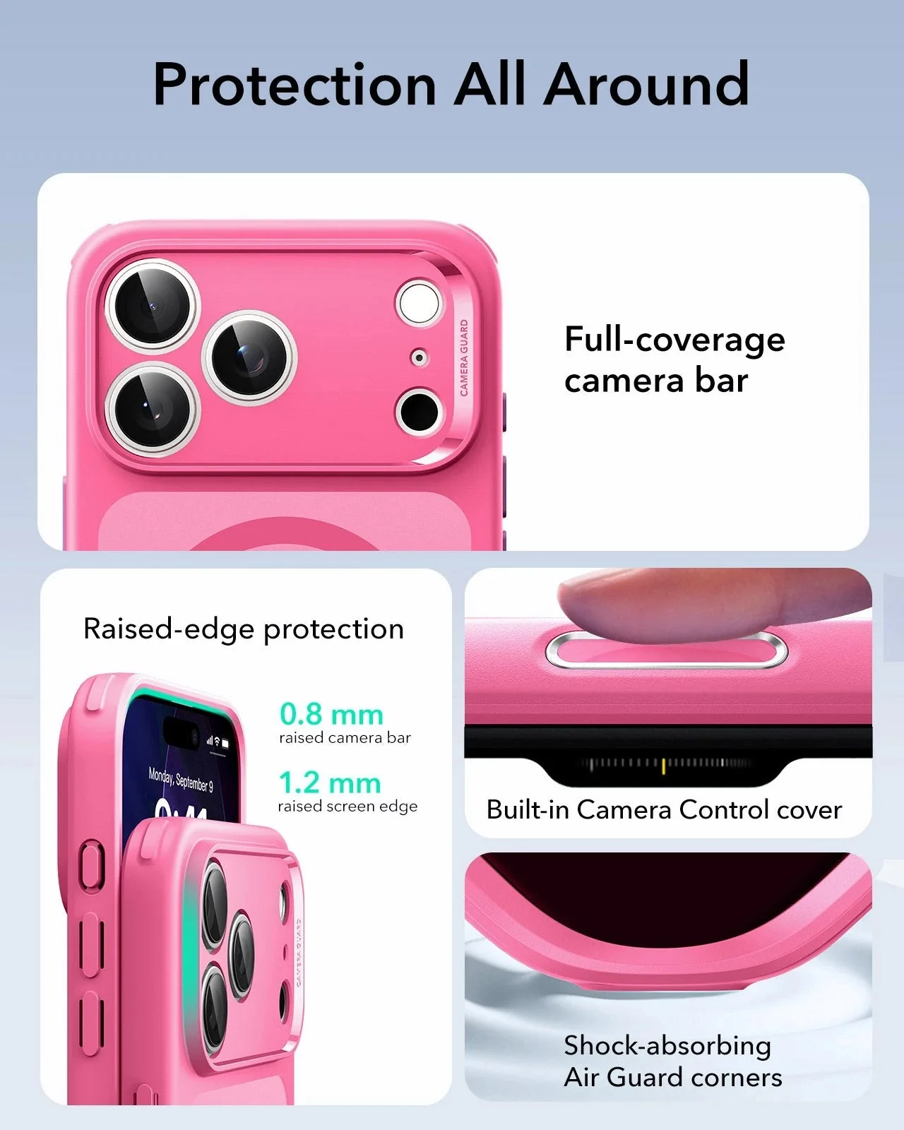 iPhone 17 Pro Max Classic Hybrid Magnetic Case (Camera Control) - Frosted Pink - Image 3