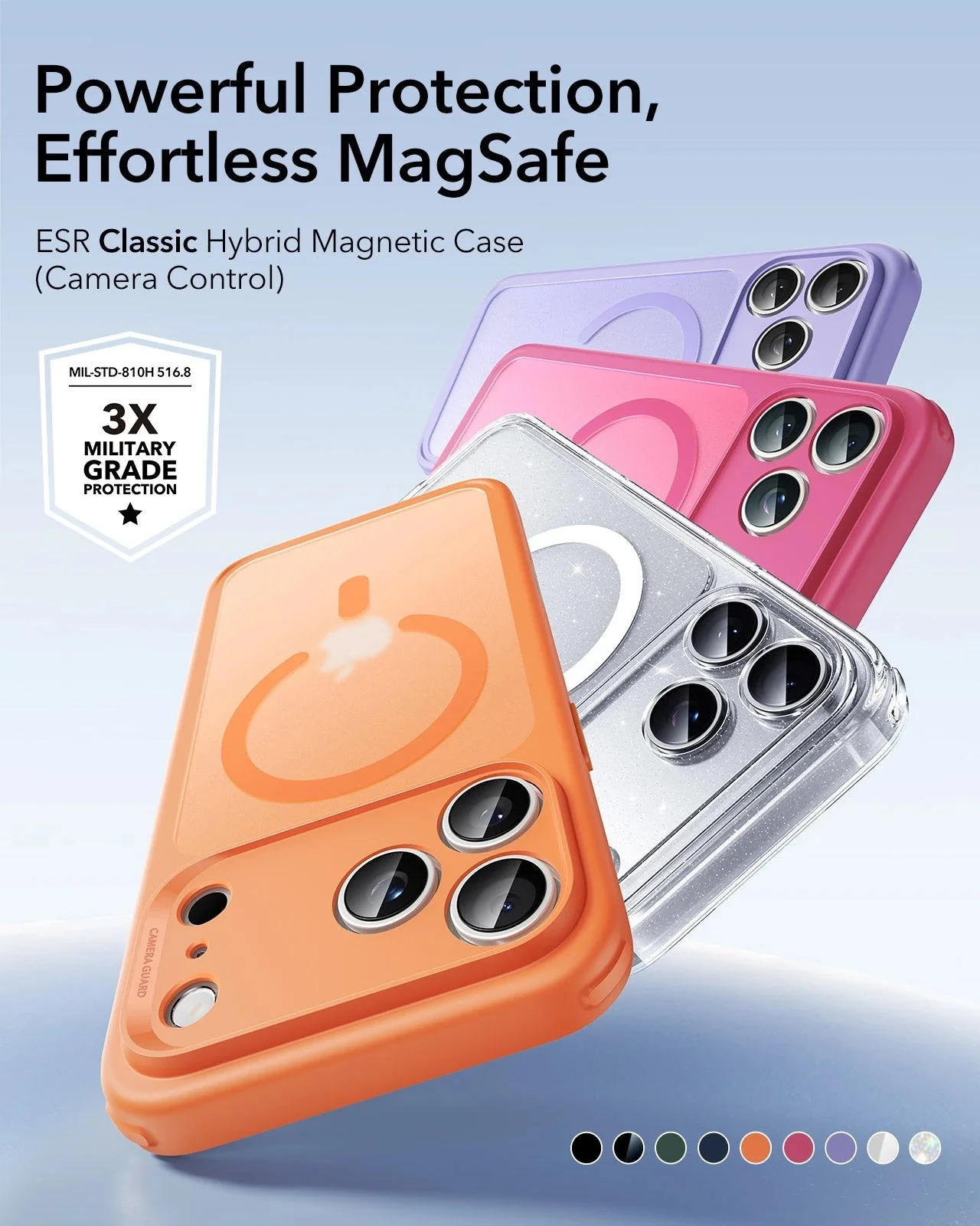 iPhone 17 Pro Max Classic Hybrid Magnetic Case (Camera Control) - Frosted Purple - Image 2