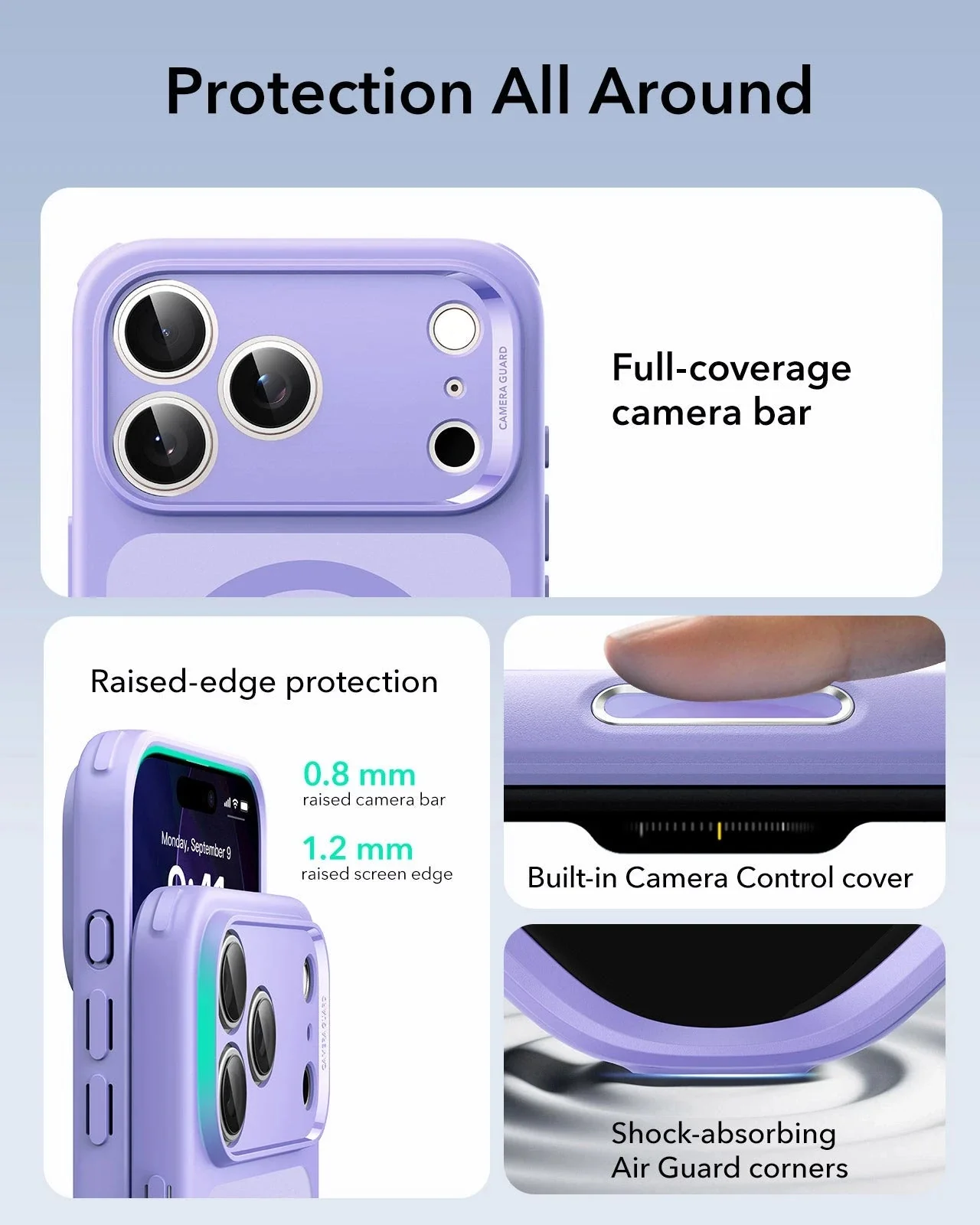 iPhone 17 Pro Max Classic Hybrid Magnetic Case (Camera Control) - Frosted Purple - Image 3