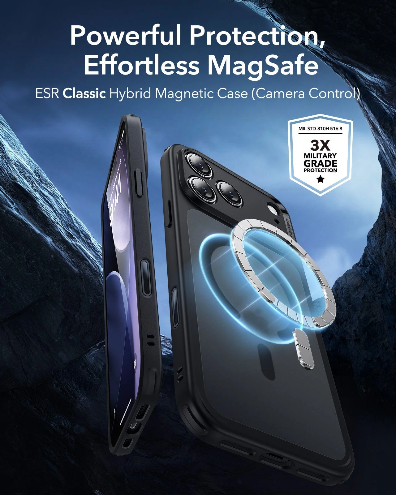 iPhone 17 Pro Classic Hybrid Magnetic Case (Camera Control) - Frosted Black - Image 2