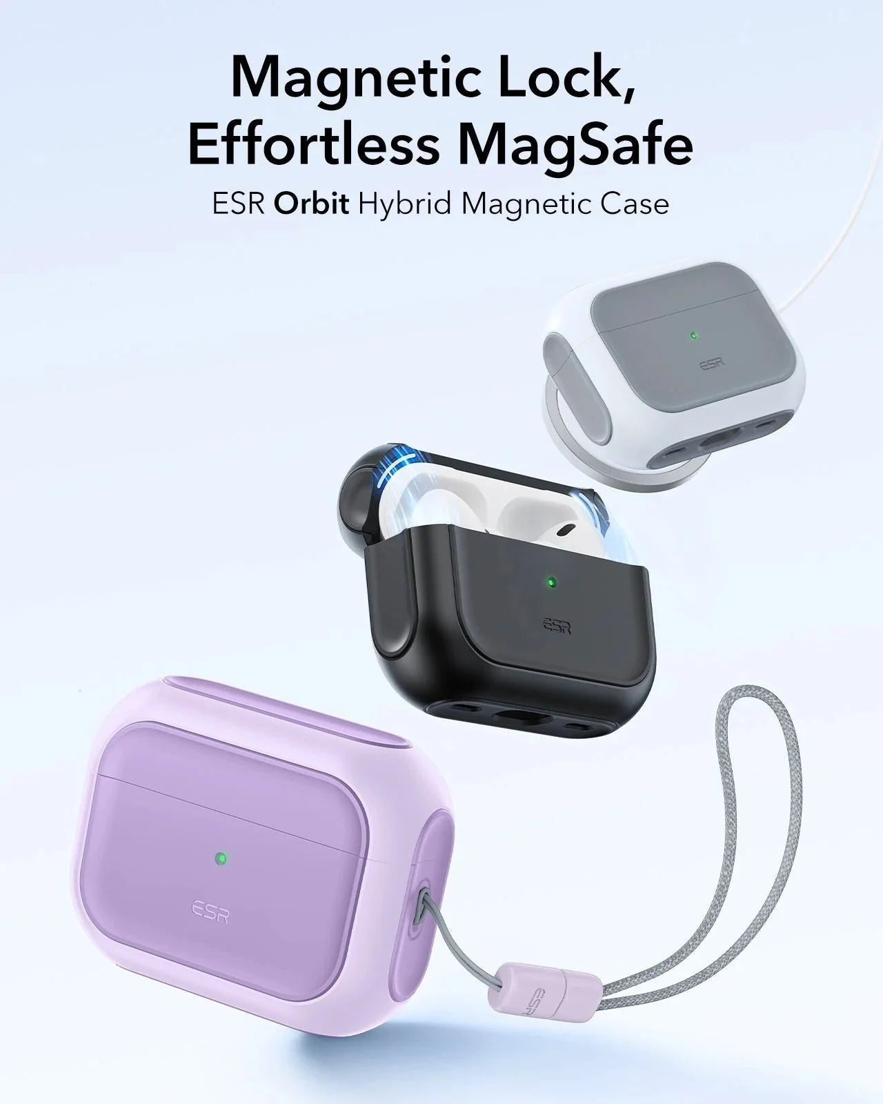 AirPods Pro 3 Orbit Hybrid Magnetic Case - Lavender - Image 3