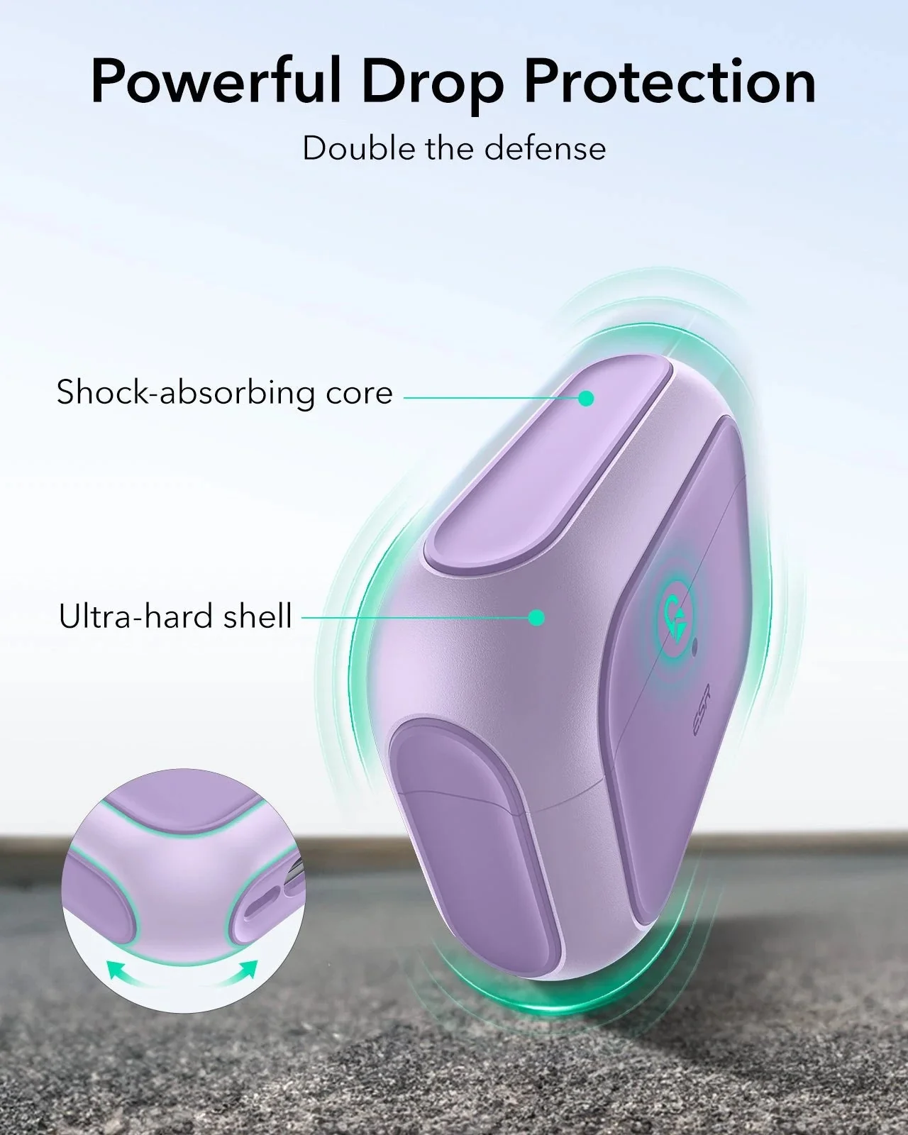 AirPods Pro 3 Orbit Hybrid Magnetic Case - Lavender - Image 6