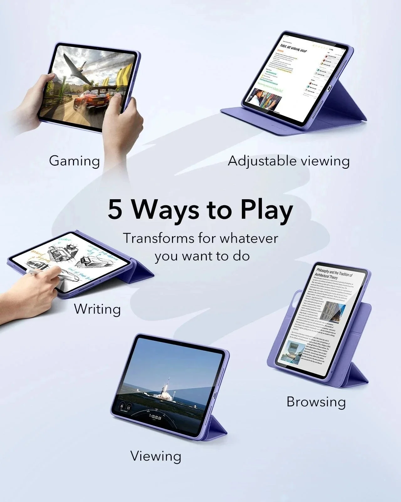 iPad Pro 11ʺ (2025) Rebound Case and Screen Protector Bundle - Lavender - Image 3