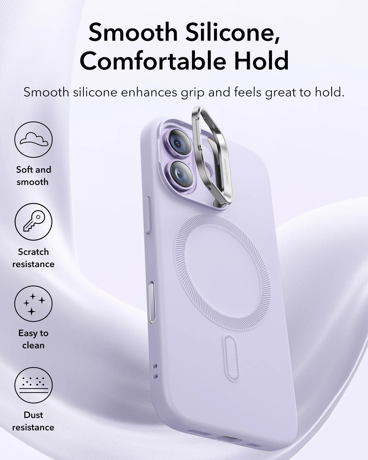 iPhone 17 Cloud Soft Magnetic Case (Camera Control, Stash Stand) - Lavender - Image 3