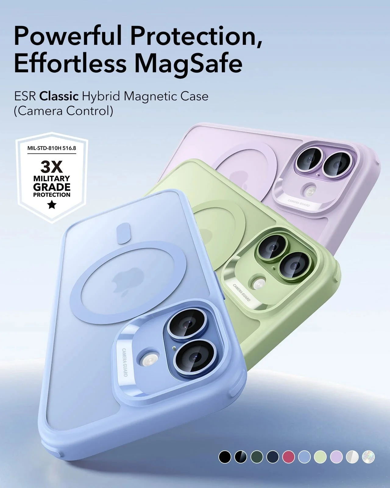 iPhone 17 Classic Hybrid Magnetic Case (Camera Control) - Frosted Light Blue - Image 2