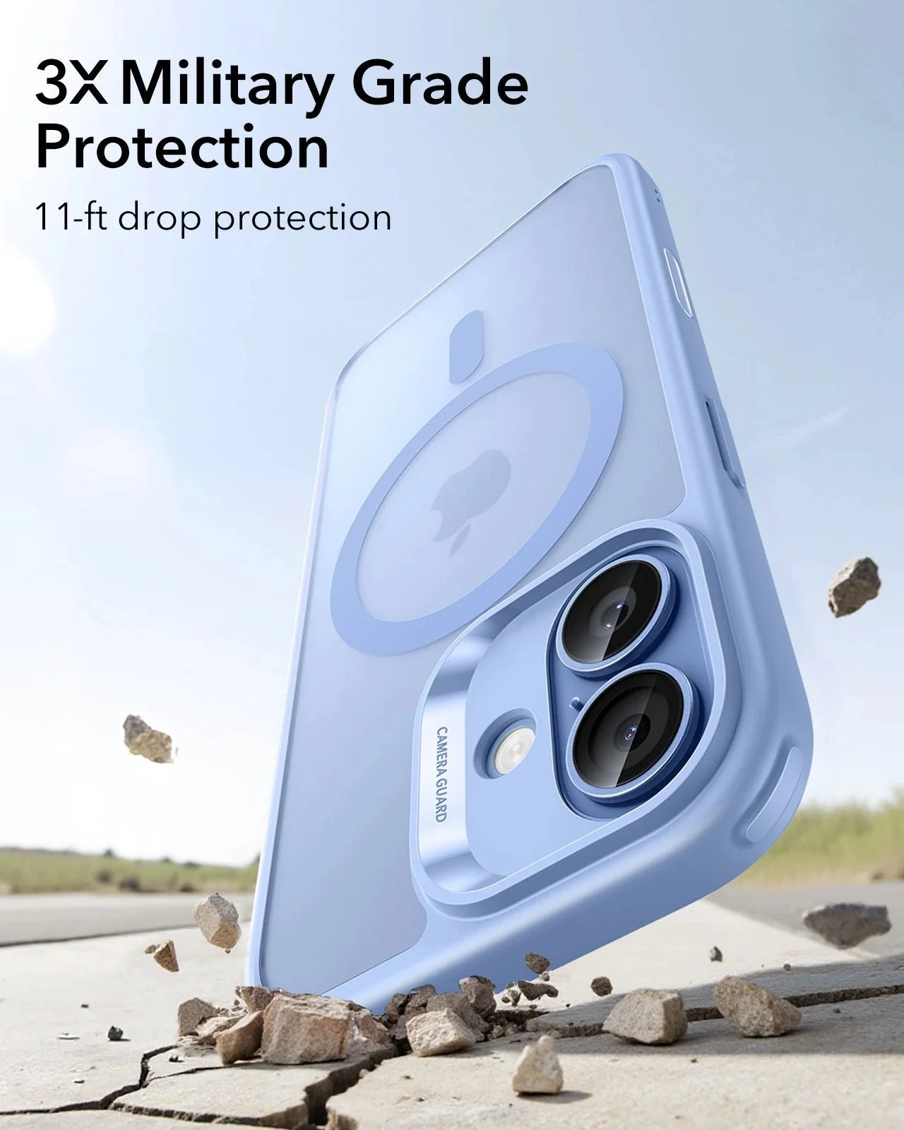 iPhone 17 Classic Hybrid Magnetic Case (Camera Control) - Frosted Light Blue - Image 4