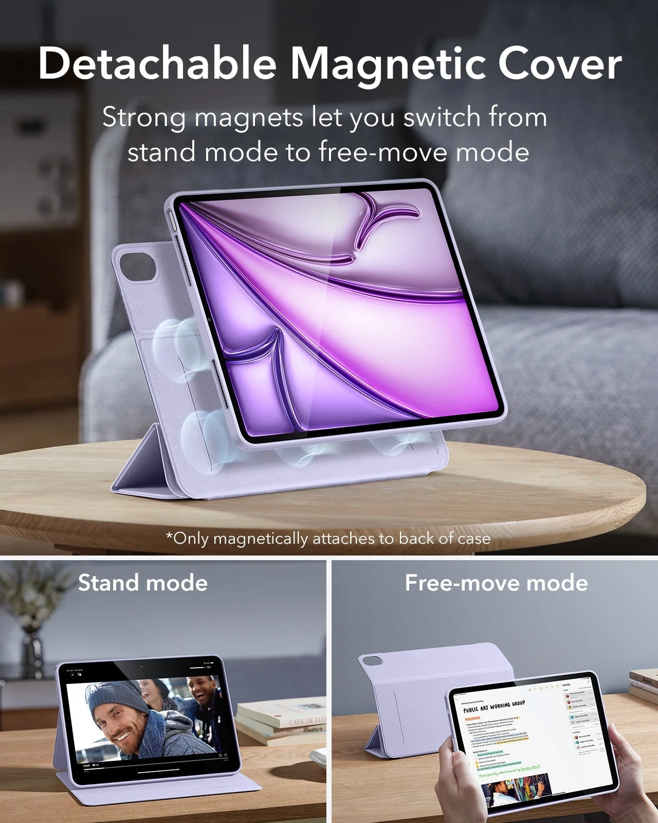 iPad Air 13" (M4) 2026 Rebound Hybrid Case 360 - Light Purple - Image 4