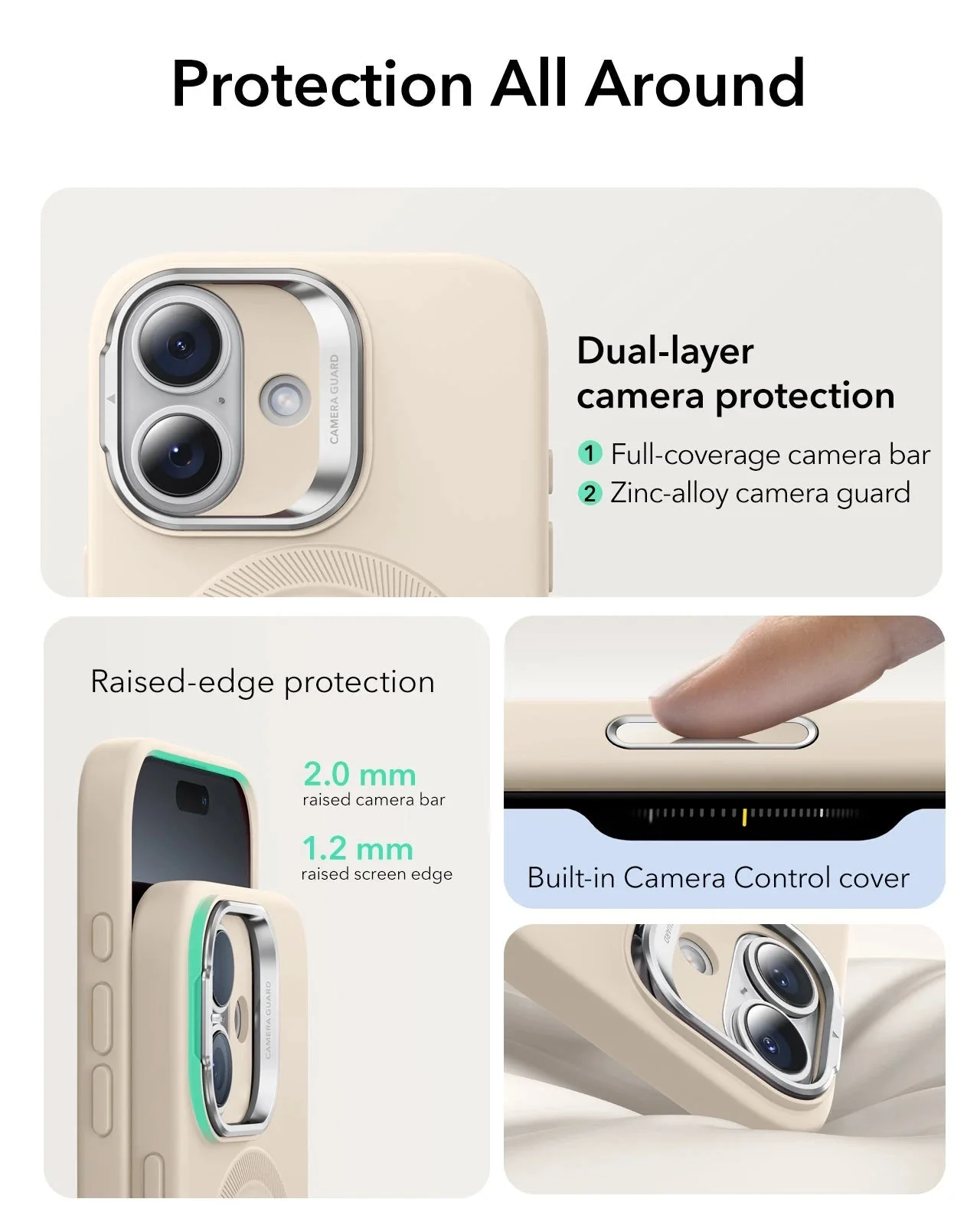 iPhone 17 Cloud Soft Magnetic Case (Camera Control, Stash Stand) - Light Tan - Image 4