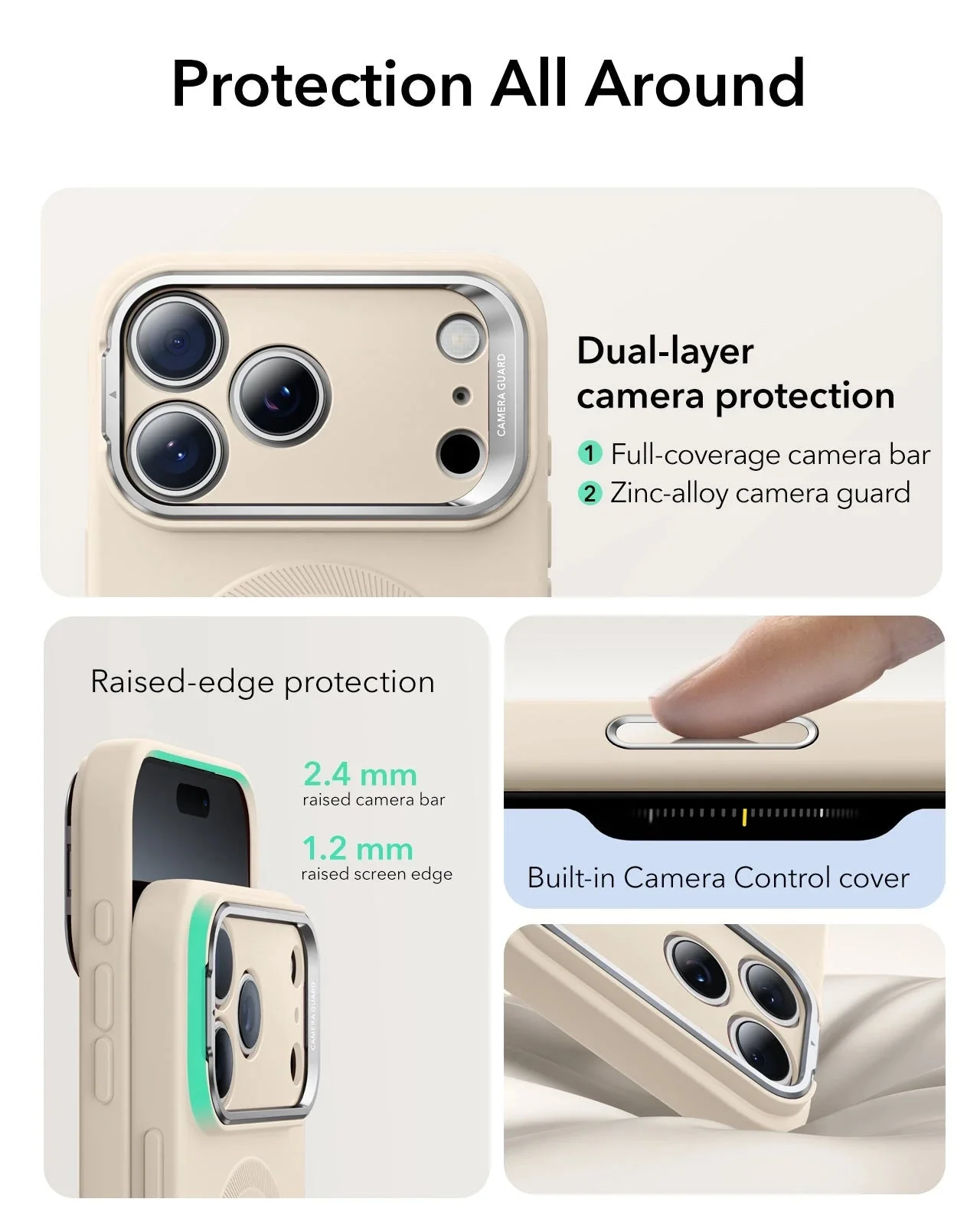 iPhone 17 Pro Max Cloud Soft Magnetic Case (Camera Control, Stash Stand) - Light Tan - Image 4