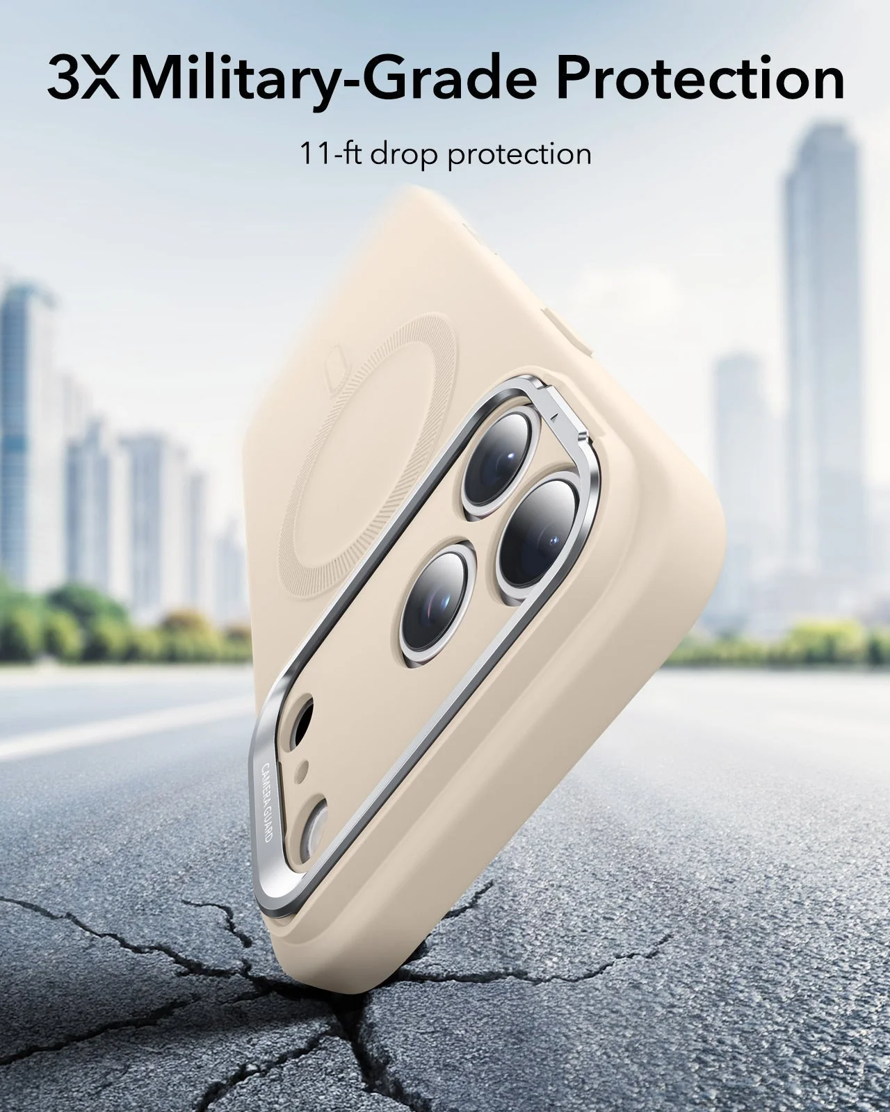 iPhone 17 Pro Max Cloud Soft Magnetic Case (Camera Control, Stash Stand) - Light Tan - Image 5