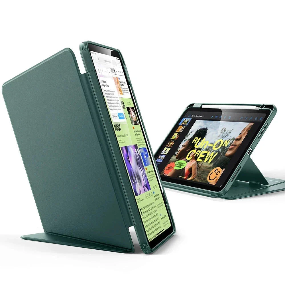 iPad Air 11" (M3) 2025 Bundle Flip Magnetic Case with Geo Digital Pencil - Green - Image 3