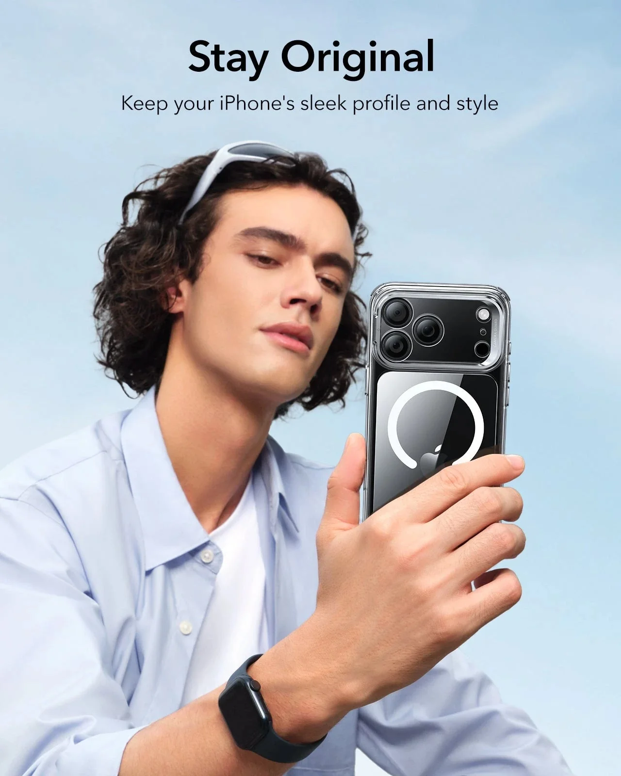 iPhone 17 Pro Classic Hybrid Magnetic Case (Camera Control, Stash Stand) - Clear - Image 8