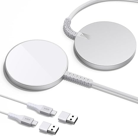 Mini Wireless Charger (HaloLock) - Silver-2 Pack