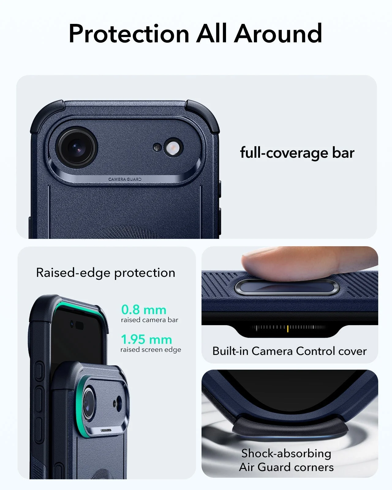 iPhone Air Cyber Tough Magnetic Case (Camera Control) - Navy Blue - Image 3