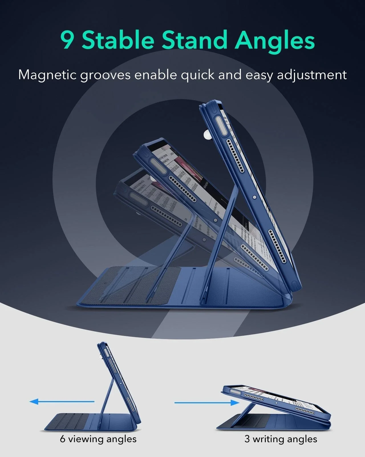 iPad Air 11" (M4) 2026 Bundle Shift Magnetic Case & Armorite® Paper-Feel Protection - Navy Blue - Image 7