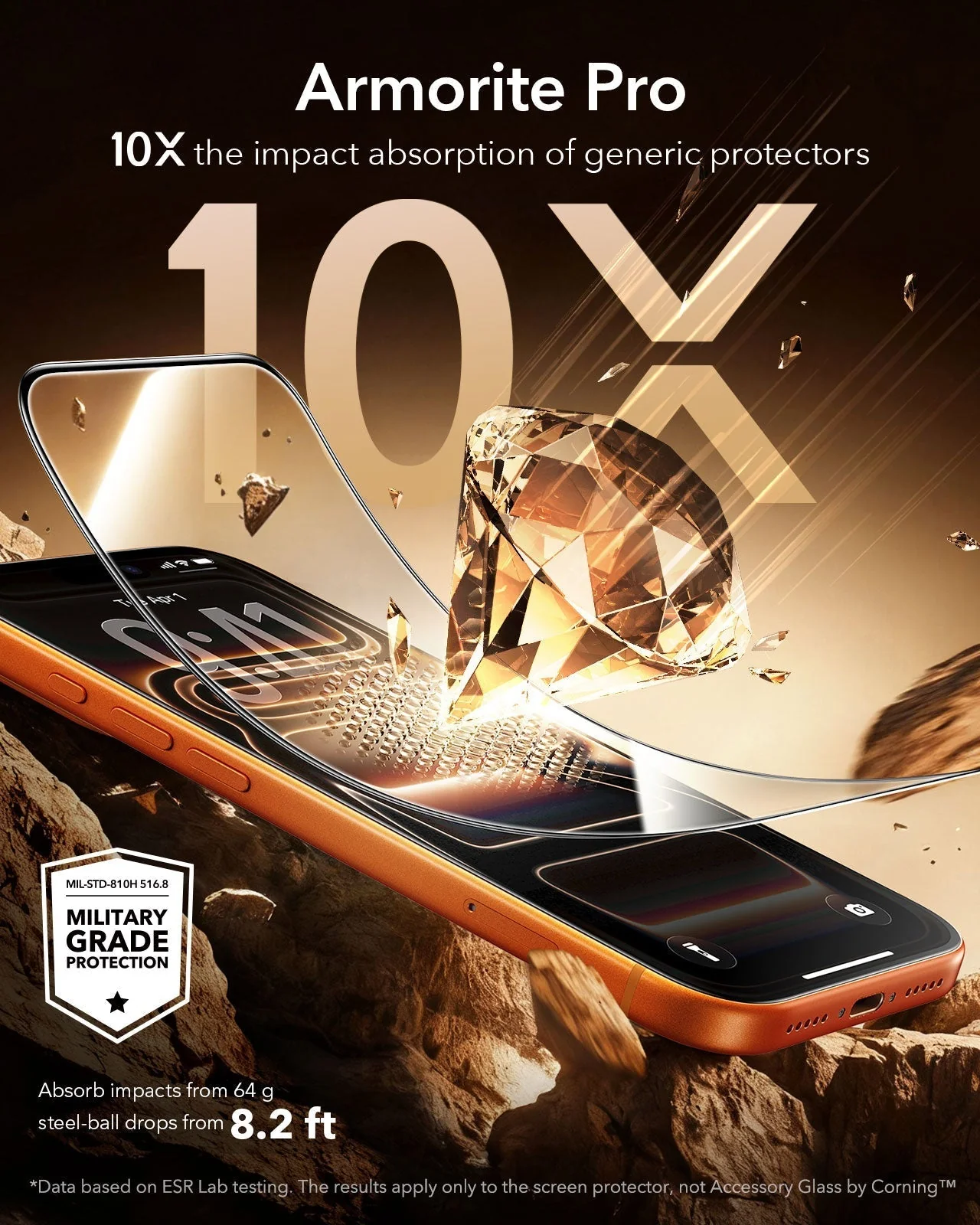 iPhone 17 Pro Max Bundle Cloud Soft Magnetic Case (Camera Control, Stash Stand) and Armorite Pro Screen Protector - Orange - Image 5