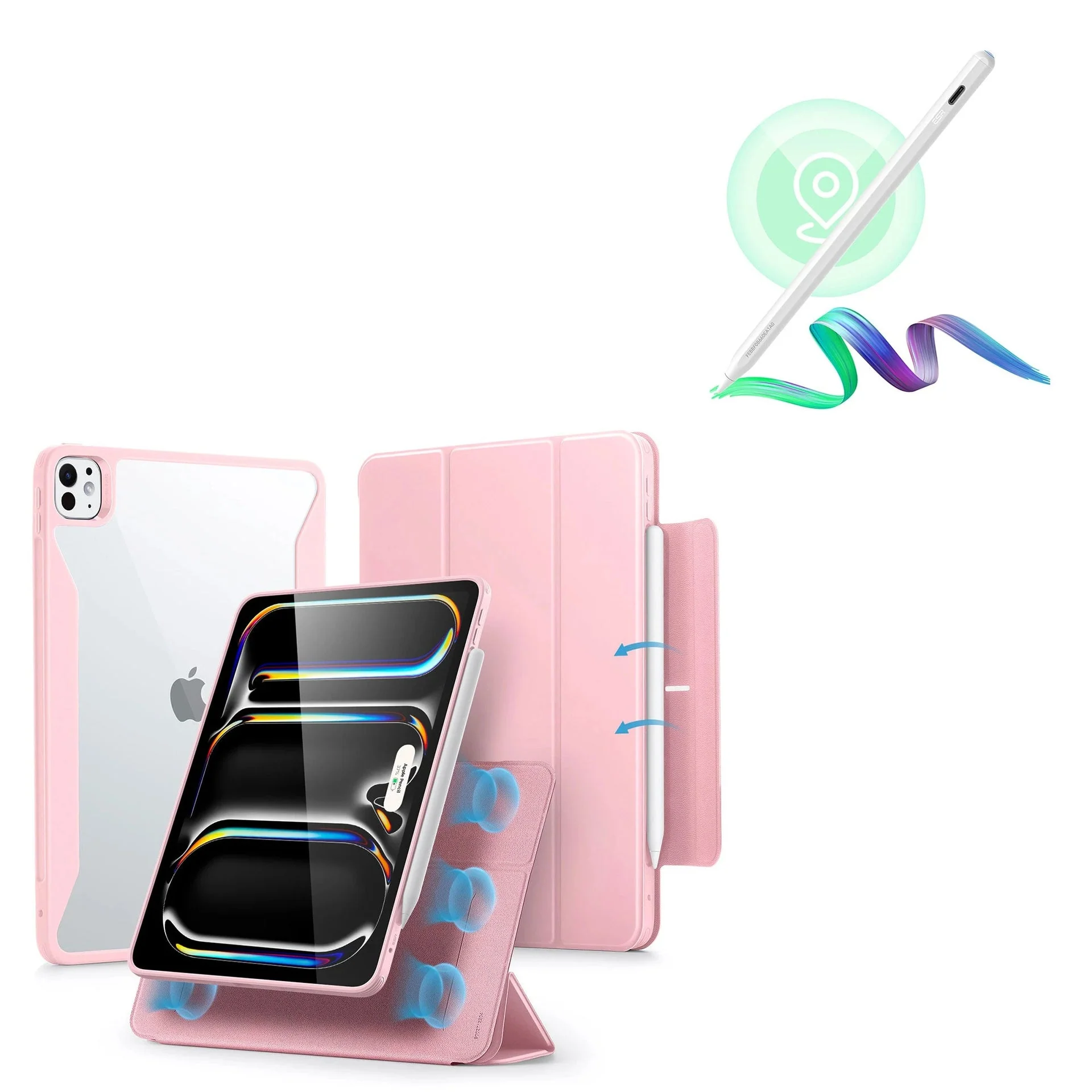 iPad Pro 11ʺ (2024) Rebound Hybrid Case 360 with Digital Pencil Bundle- Pink