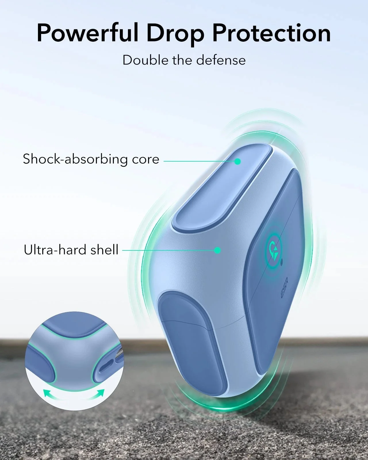AirPods Pro 3 Orbit Hybrid Magnetic Case - Powder Blue - Image 7