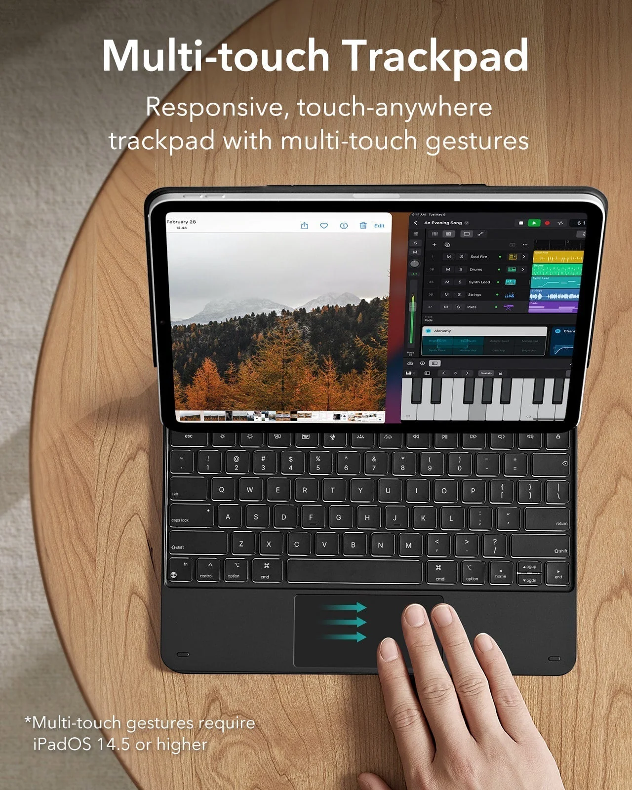 Pro 12.9" (2022) Rebound Magnetic Keyboard Case - UK Layout-Black - Image 5