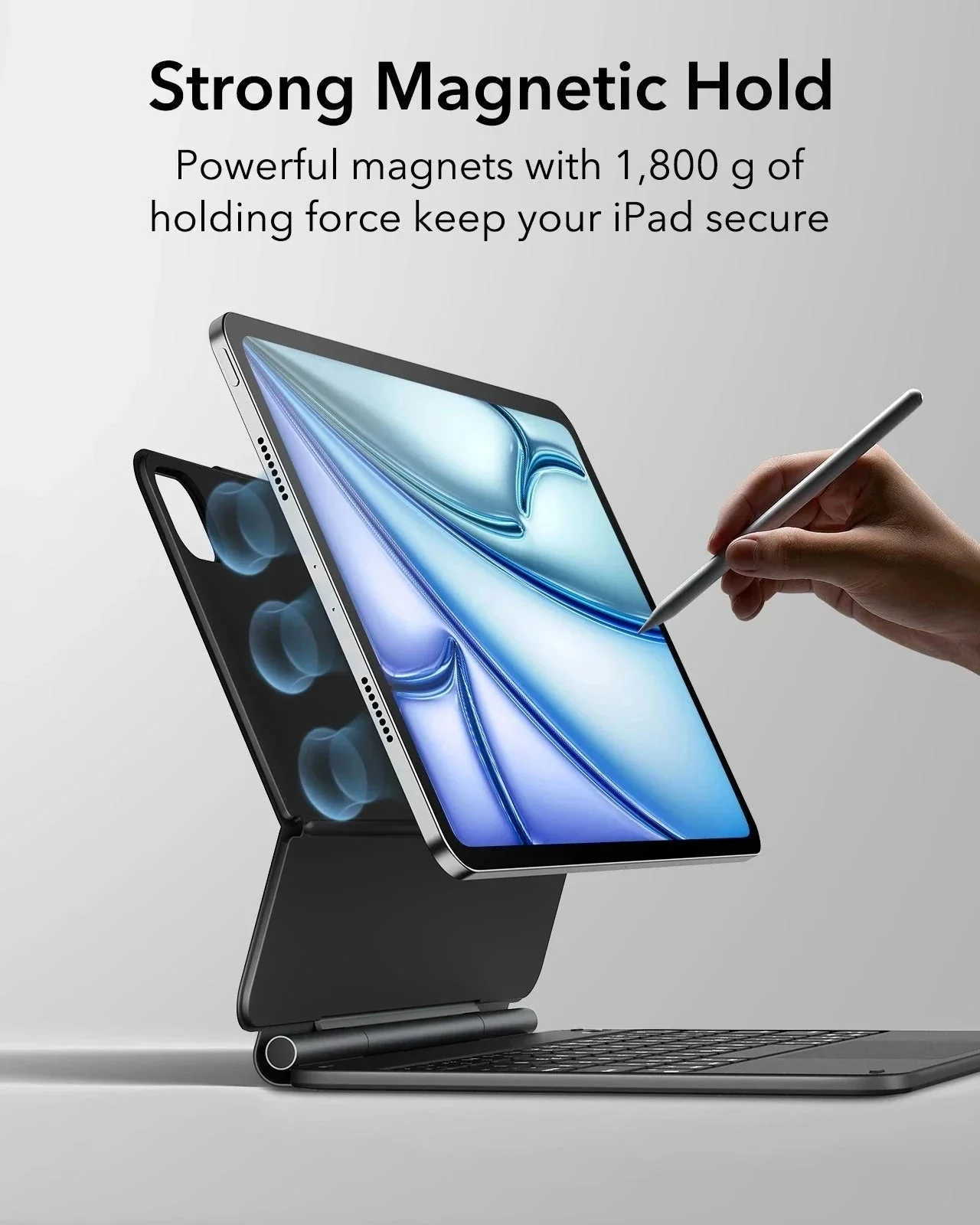 Pro 12.9" (2022) Rebound Magnetic Keyboard Case - UK Layout-Black - Image 6