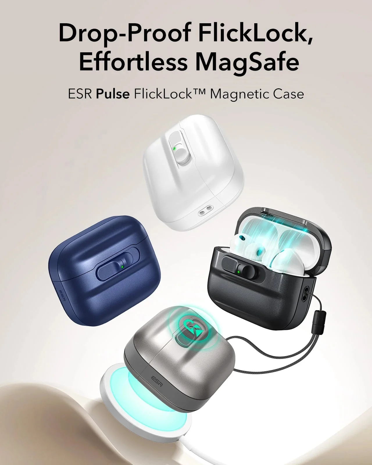 AirPods Pro 3 Pulse FlickLock Magnetic Case - Black - Image 3