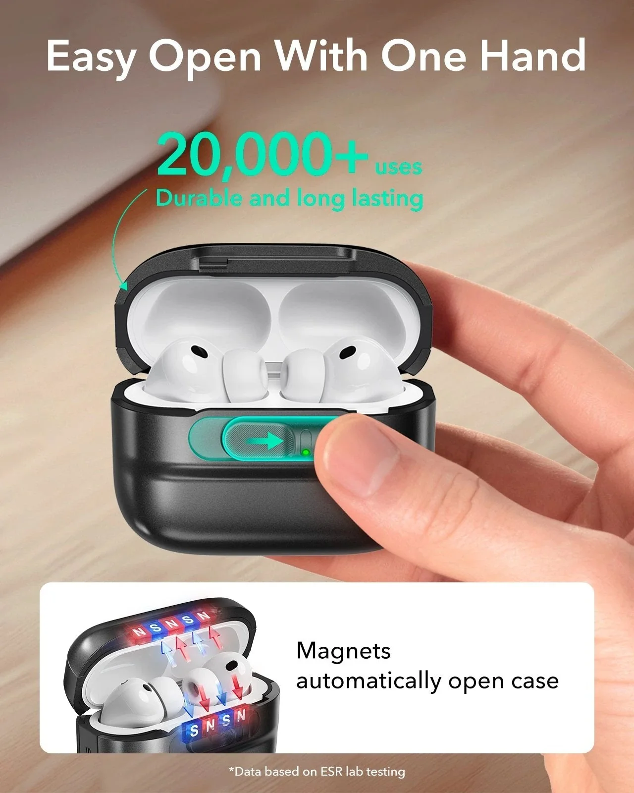 AirPods Pro 3 Pulse FlickLock Magnetic Case - Black - Image 9