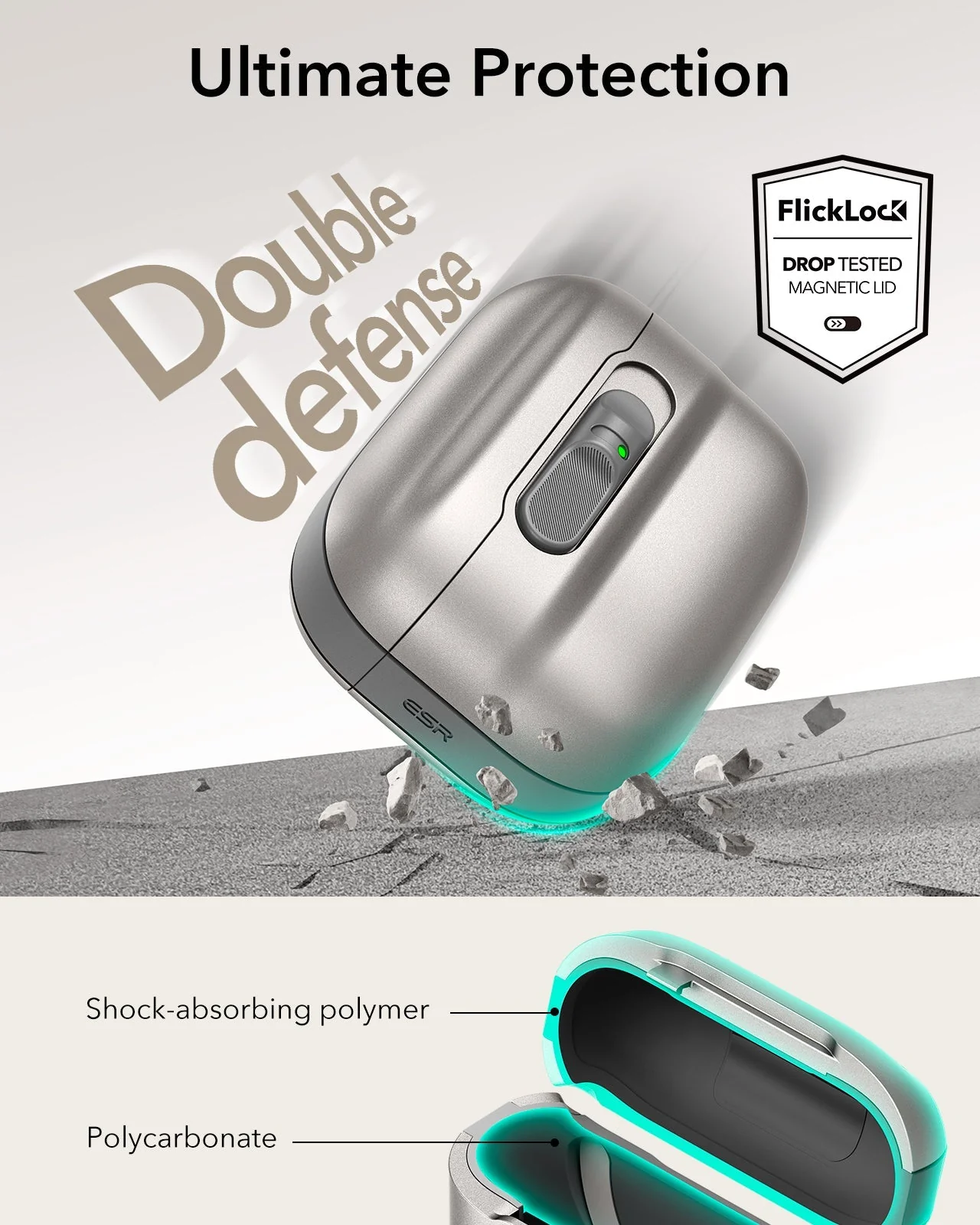 AirPods Pro 3 Pulse FlickLock Magnetic Case - Titanium - Image 7