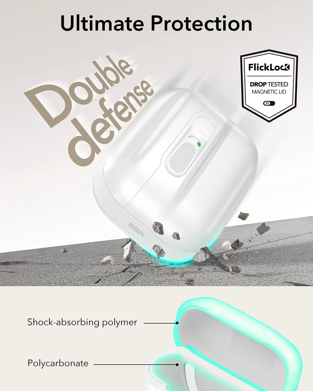 AirPods Pro 3 Pulse FlickLock Magnetic Case - White - Image 6