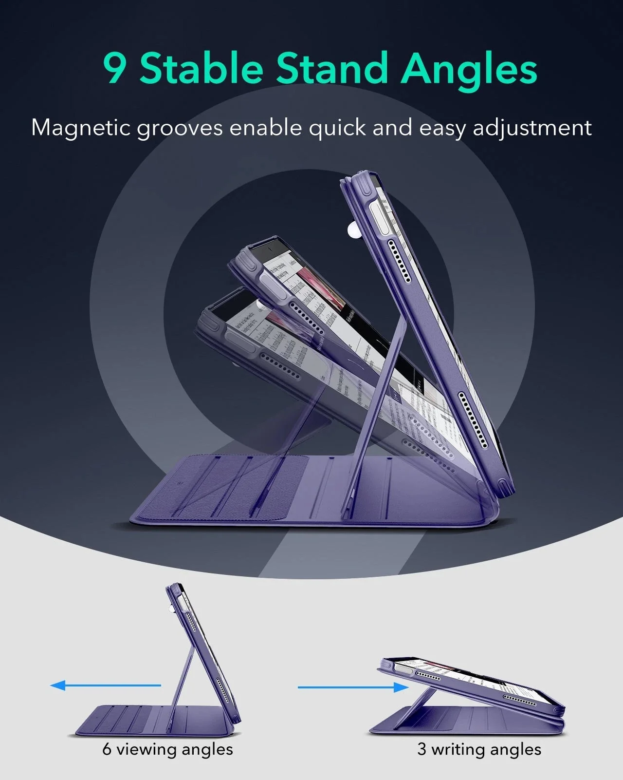iPad 11" (A16) 2025 Bundle Shift Magnetic Case & Armorite® Paper-Feel Protection - Purple - Image 7