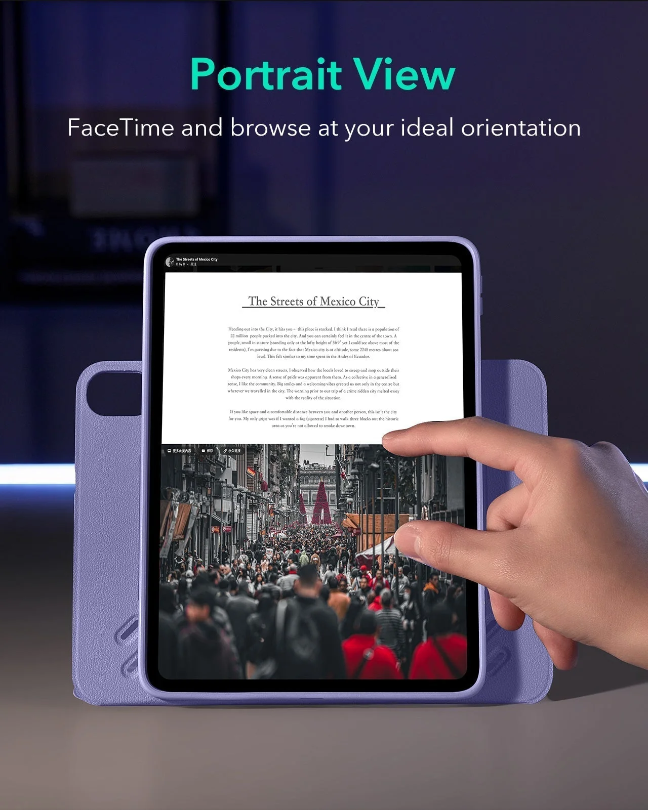 iPad Air 11" (M4) 2026 Bundle Shift Magnetic Case & Armorite® Paper-Feel Protection - Purple - Image 6